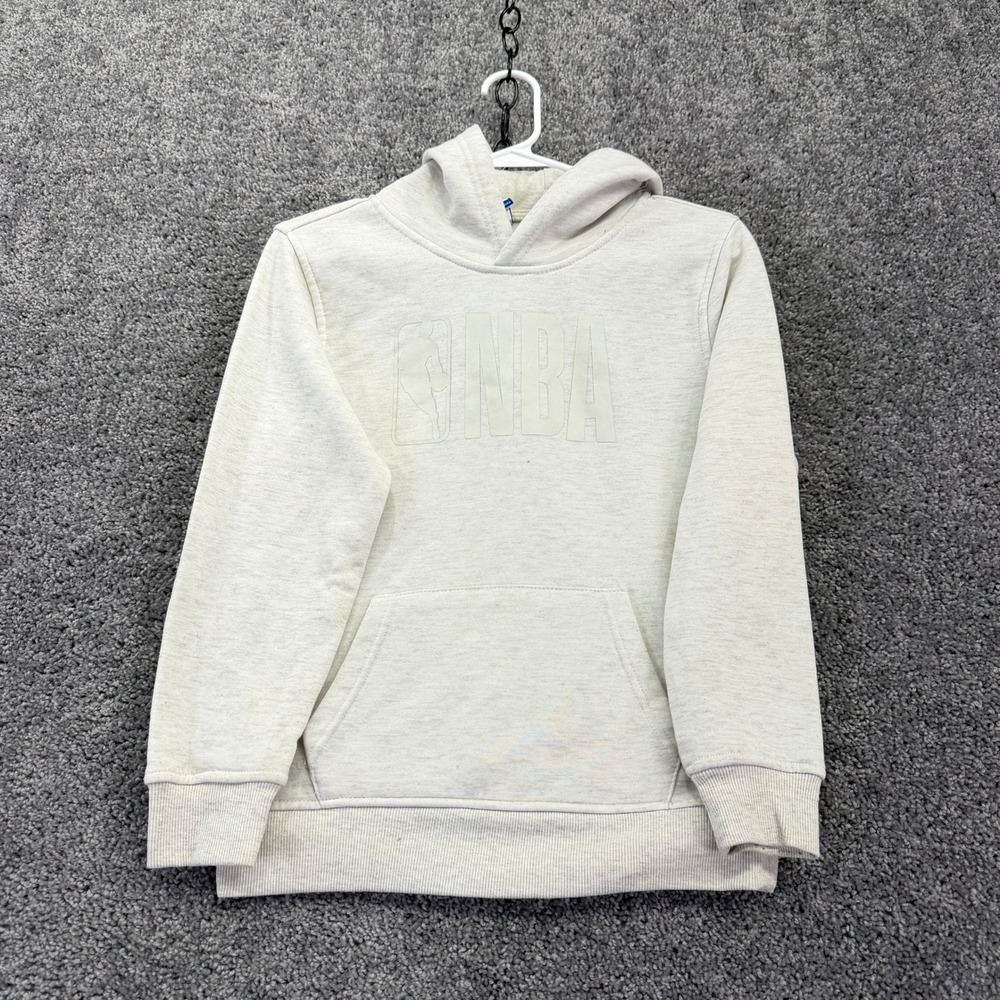 NBA Hoodie Boys 10-12 Oatmeal Basketball Pullover Long Sleeve Sweatshirt Logo